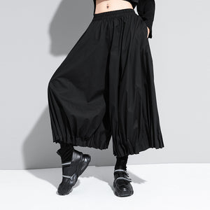 Straight Loose Pleated Cropped Bloomers