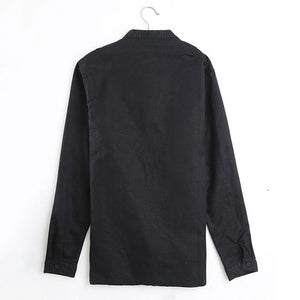 Linen Casual Crew Neck Long Sleeve Tops