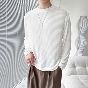 Versatile Striped Long Sleeve Bottoming T-shirt