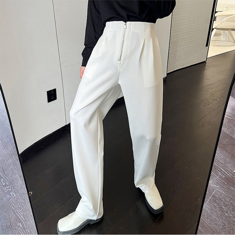 Loose Zip Casual Placket Trousers