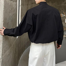 Load image into Gallery viewer, Vintage Stand Collar Pleated Trim Shirt
