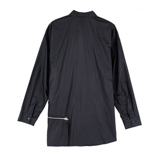 Zipper Long Sleeve Mid-length Shirt