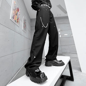 Straight Loose Metal Chain Lounge Pants