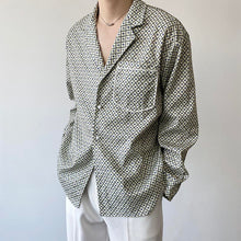 Load image into Gallery viewer, Vintage Pattern Cuban Collar Long Sleeve Shirt
