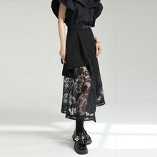 Load image into Gallery viewer, Irregular High-waist Paneled Mesh Skirt
