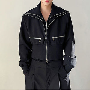 Zip-panel Fake Two Piece Jacket