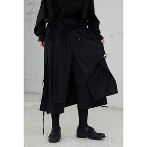 Asymmetric Tie Wide-leg Pants