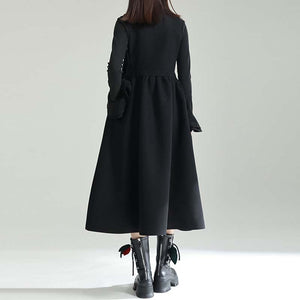 Woolen Bowknot Suspender Dress