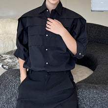 Load image into Gallery viewer, Pleated Trim Half Sleeve Shirt
