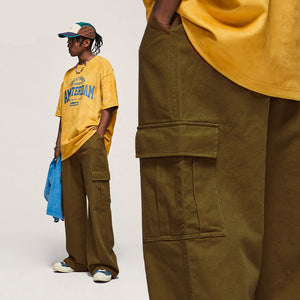 Retro Cargo Loose Wide-leg Pants