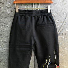 Load image into Gallery viewer, Leg Embroidery Slim Stretch Sweatpants
