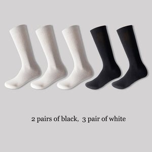 Black White Mid-length Socks