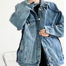 Load image into Gallery viewer, Patchwork Double Placket Denim Jacket
