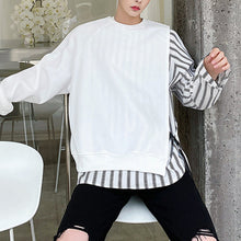 Load image into Gallery viewer, Striped Panel Long Sleeve Loose Shirt
