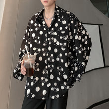 Load image into Gallery viewer, Printed Polka Dot Loose Long Sleeve Shirt
