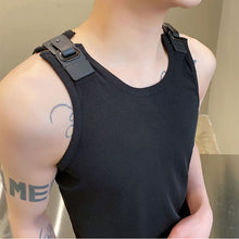 Load image into Gallery viewer, Detachable Leather Tab Sleeveless Vest
