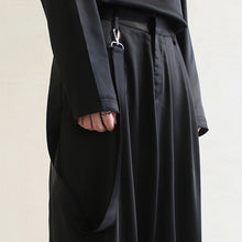 Load image into Gallery viewer, Black Draped Loose Wide Leg Pants
