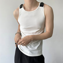 Load image into Gallery viewer, Detachable Leather Tab Sleeveless Vest
