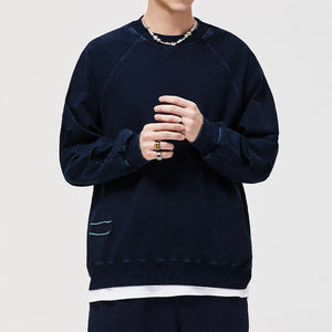 Indigo Patch Denim Sweatshirt