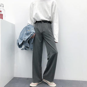 Drape Loose Straight Leg Casual Pants