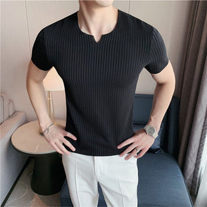 Slim Fit Striped Short Sleeve T-shirt