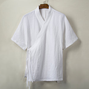 Linen Diagonal Neck Shirt