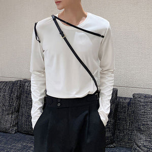 Irregular Strappy Long Sleeve T-shirt