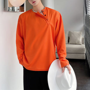 Slanted Loose Long-sleeved T-shirt