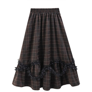 Plaid Lace Skirt