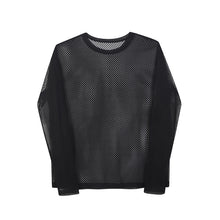 Load image into Gallery viewer, Sheer Mesh Crew Neck Long Sleeve T-Shirt
