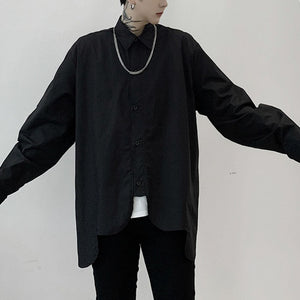 Rounded Hem Long Sleeve Shirt