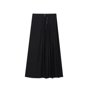 Dark A-Line Pleated Culottes