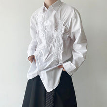 Load image into Gallery viewer, Pleated Trim Long Sleeve Shirt
