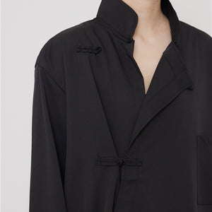 Stand-up Collar Button Shirt