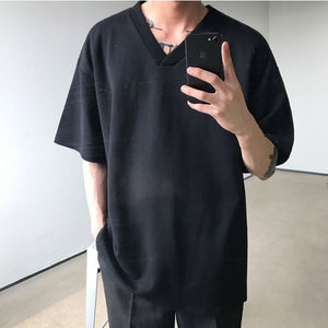 Loose V-Neck Short Sleeve T-Shirt