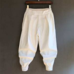 Hook and Loop Fastener Cropped Harem Pants