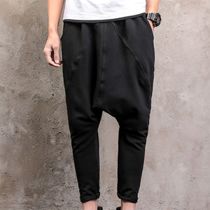 Pure Color Hip-hop Loose Crotch Pants