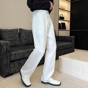 Loose Zip Casual Placket Trousers