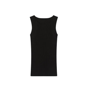 Solid Stretch Skinny Crewneck Knit Tank Top