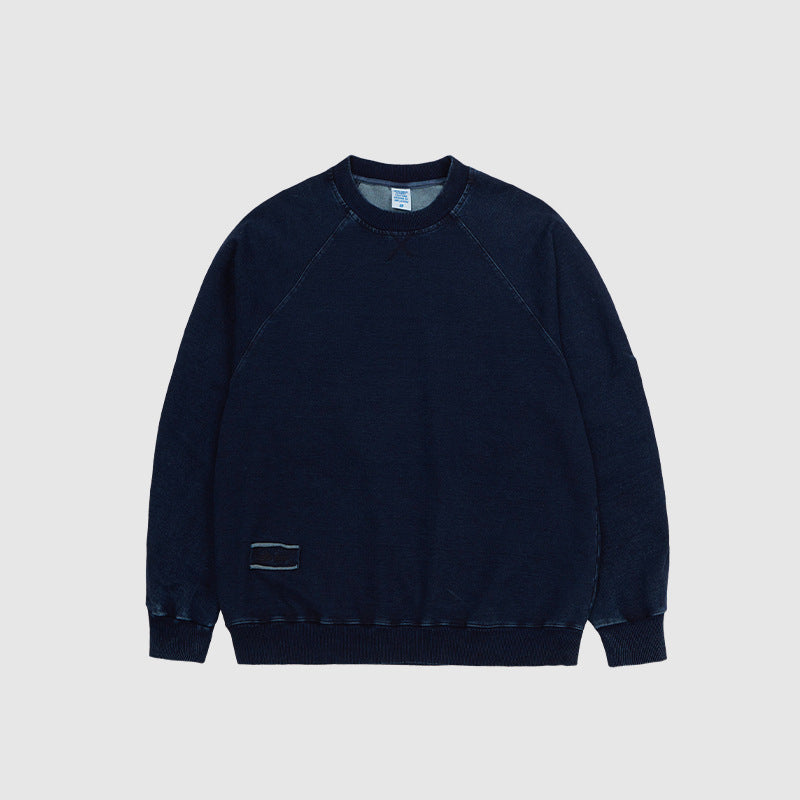 Indigo Patch Denim Sweatshirt