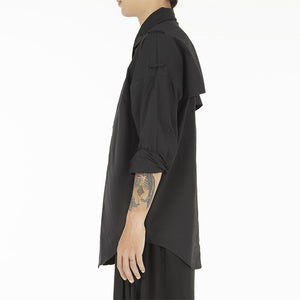 Simple Black Long Sleeve Loose Shirt