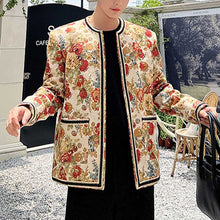 Load image into Gallery viewer, Vintage Flower Jacquard Collarless Jacket
