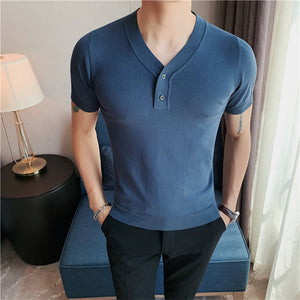 V-Neck Slim Fit Knit T-Shirt