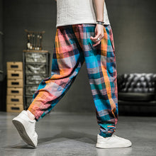 Load image into Gallery viewer, Cotton Linen Plaid Loose Casual Pants
