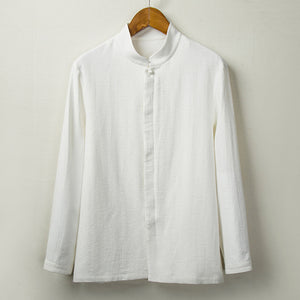 Linen Jacquard Long Sleeve Shirt