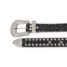 Load image into Gallery viewer, Alloy Pin Buckle Imitation Diamond Inlaid PU Belt
