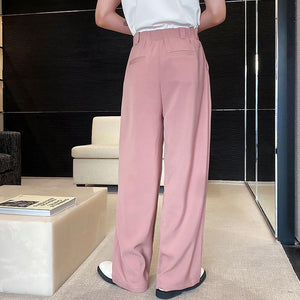 Solid Color Straight Drape Casual Pants