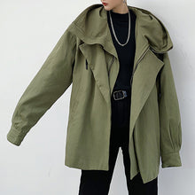 Load image into Gallery viewer, Large Lapel Hooded Retro Jacket
