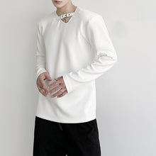 Load image into Gallery viewer, V-neck Shoulder Pads Simple Bottoming Shirt
