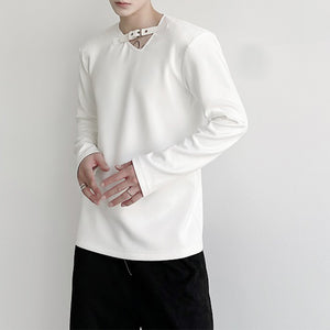 V-neck Shoulder Pads Simple Bottoming Shirt